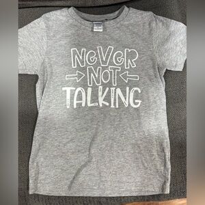 Kavio Kids Gray Tee with 'Never Not Talking' Design